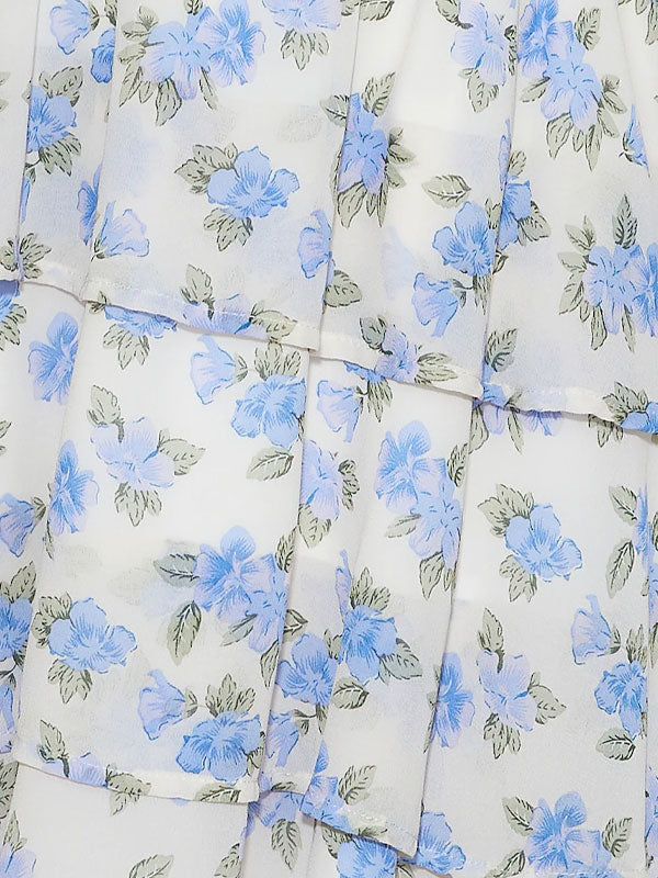 Tie front printing dress
