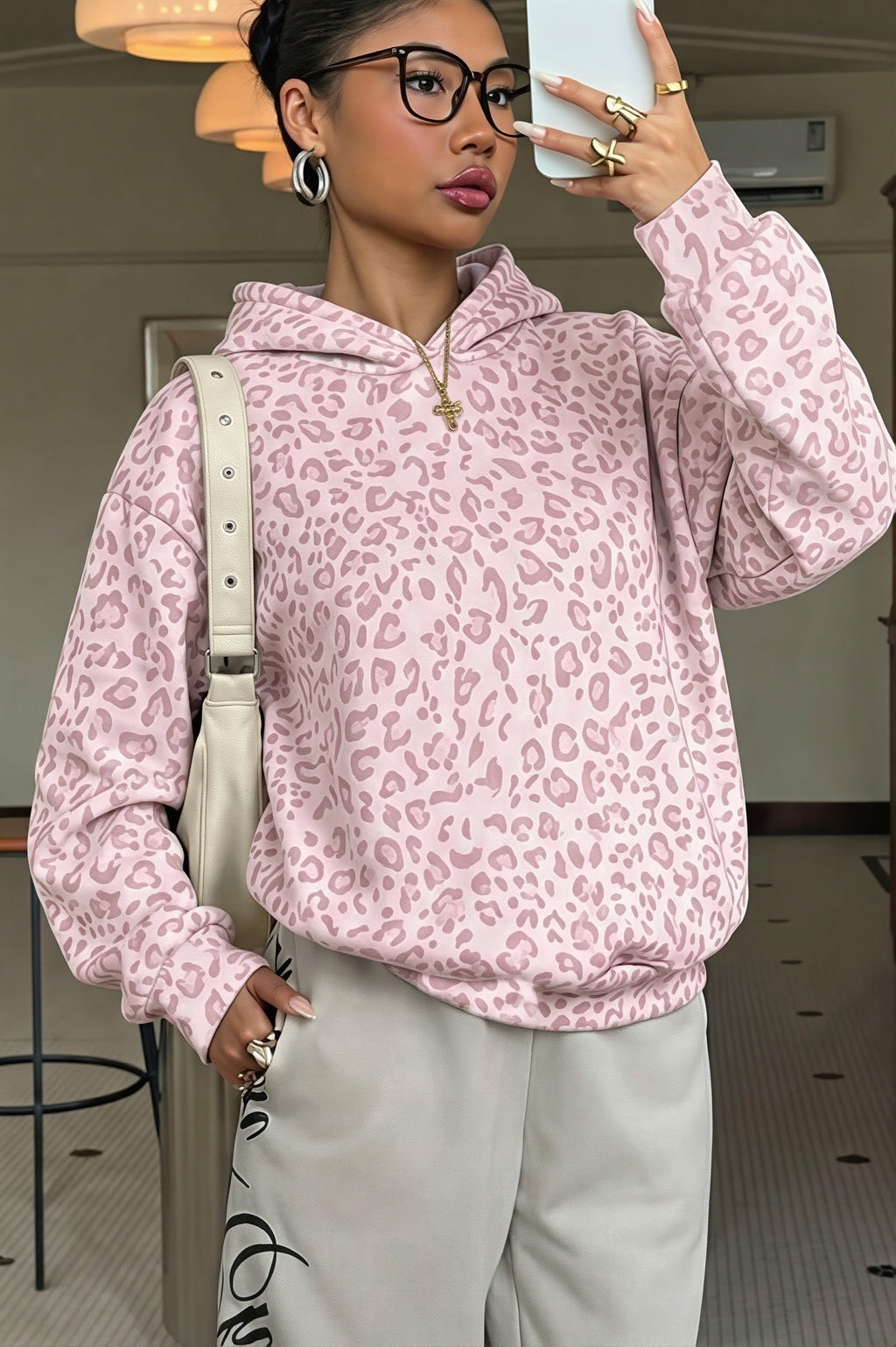 Leopard Print Casual Chic Hoodie