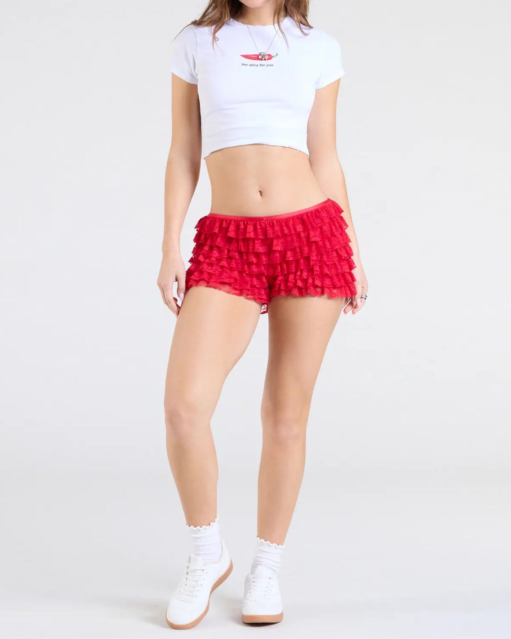 Chic Fairytale Tiered Lace Hot Shorts