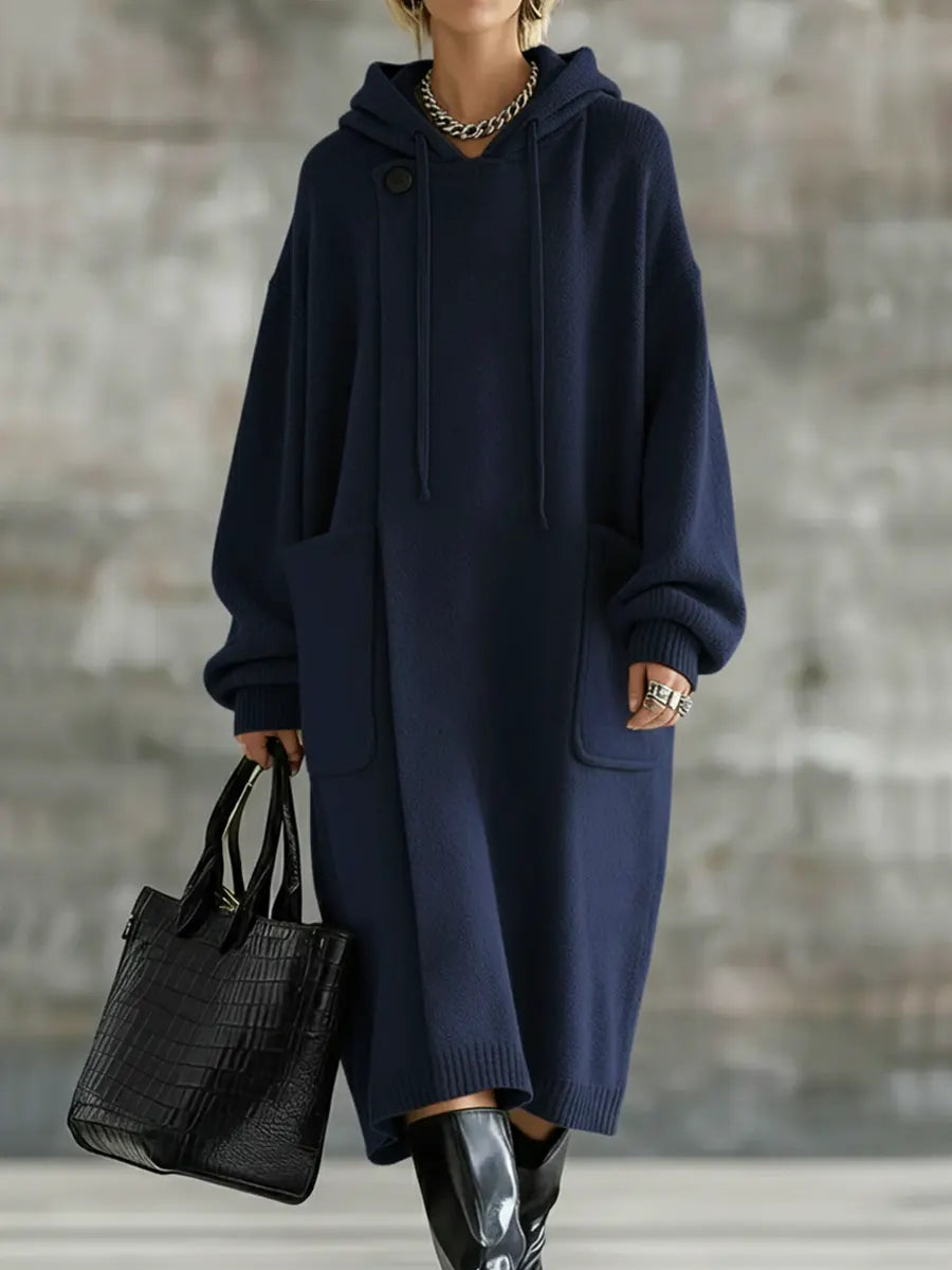 Loose And Comfortable Hooded Long Cardigan