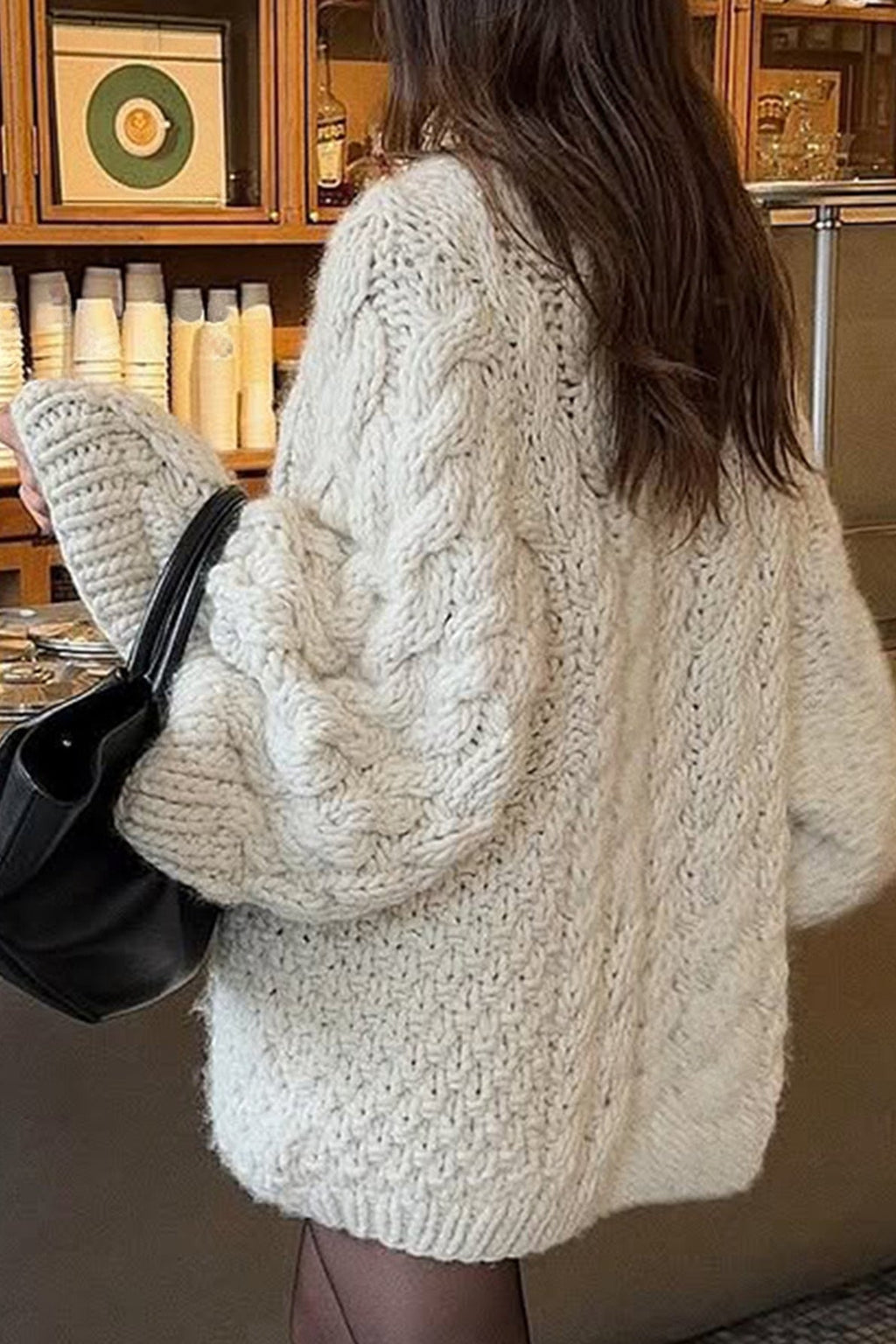 Vacation Style Cable Knit Sweater