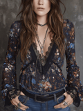 Boho Floral Lace Sheer Bloom Blouse