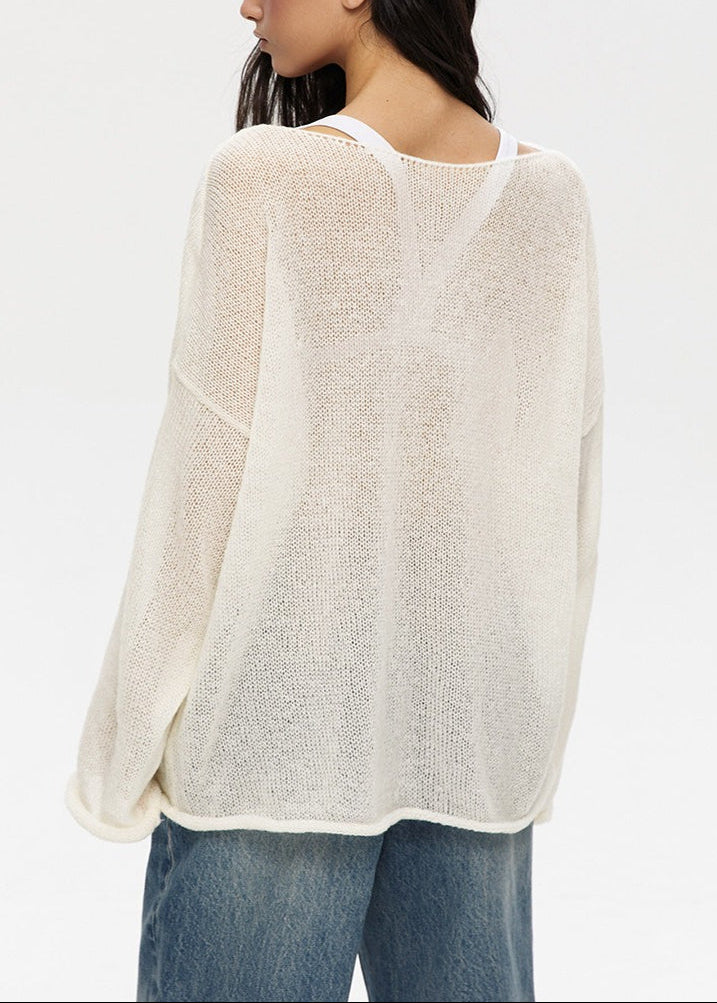 Lightweight See Through Knit Blouse