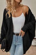 Longline Open Front Pocket Knit Cardigan