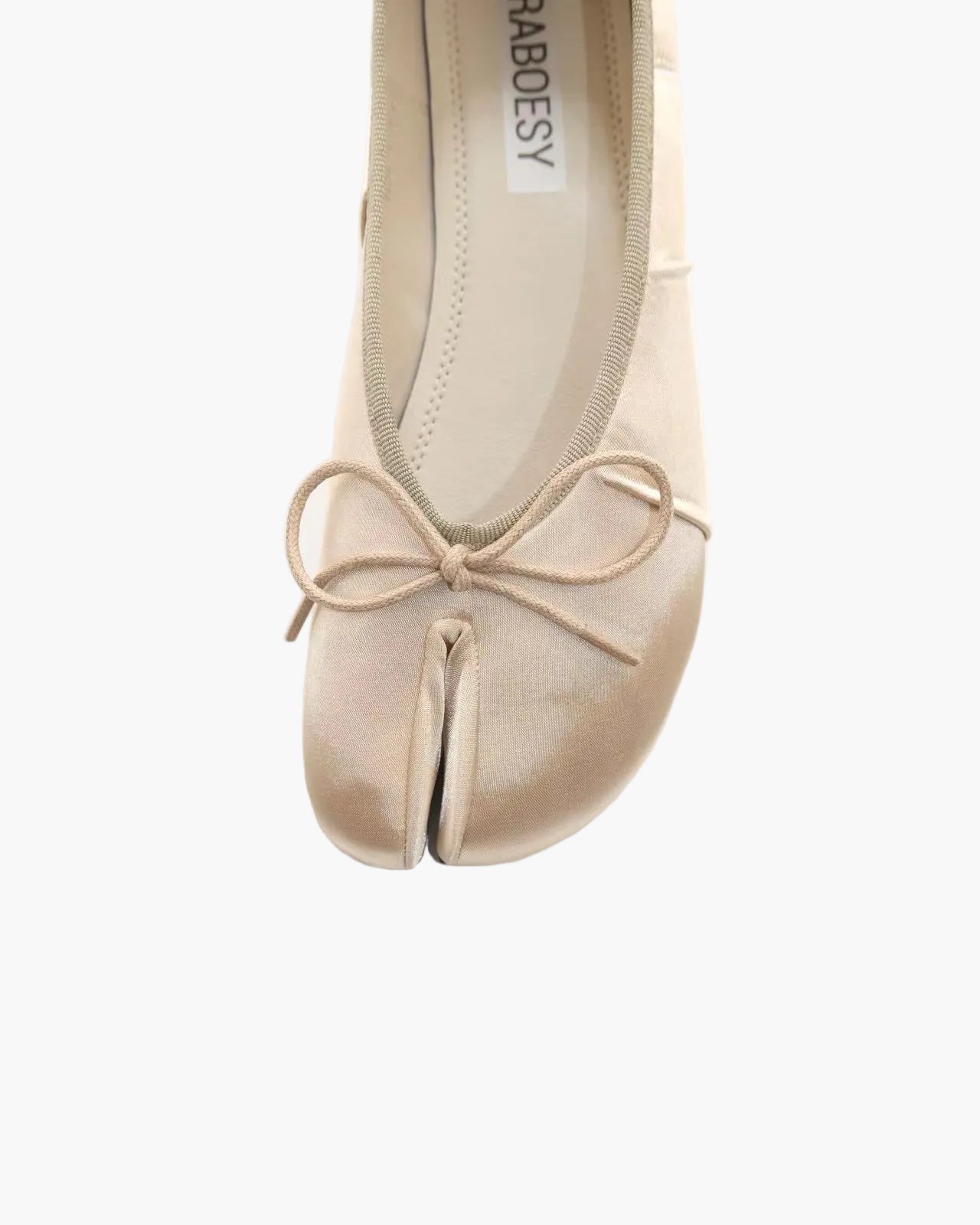 Satin Wrinkles Tabi Ballet Flats