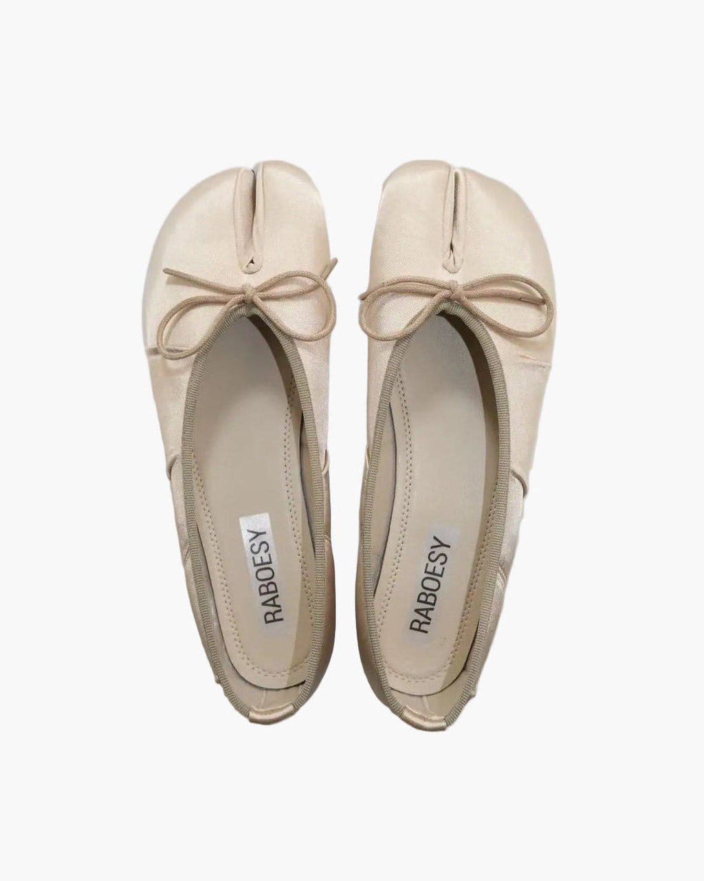 Satin Wrinkles Tabi Ballet Flats