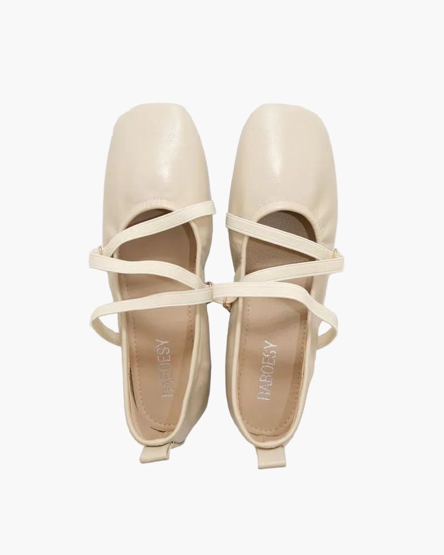 Cross Straps Foldable Ballet Flats