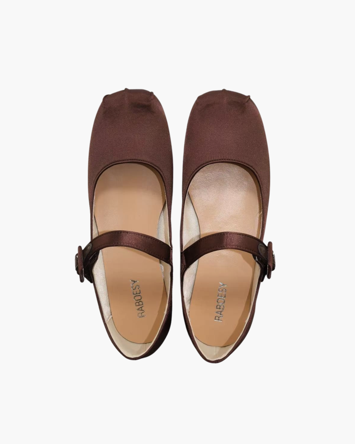 Satin Square Toe Mary Jane Flats