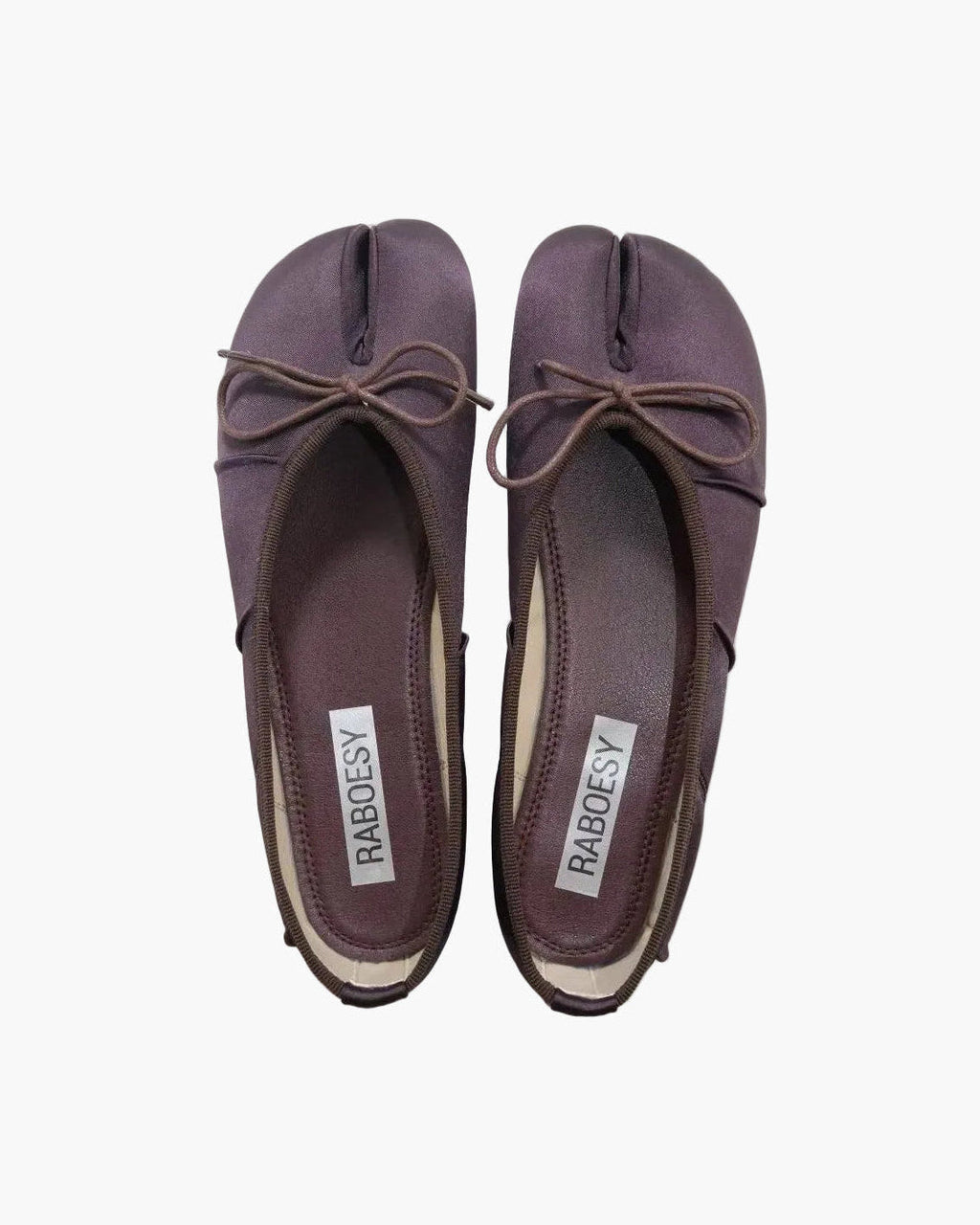 Satin Wrinkles Tabi Ballet Flats