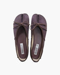 Satin Wrinkles Tabi Ballet Flats