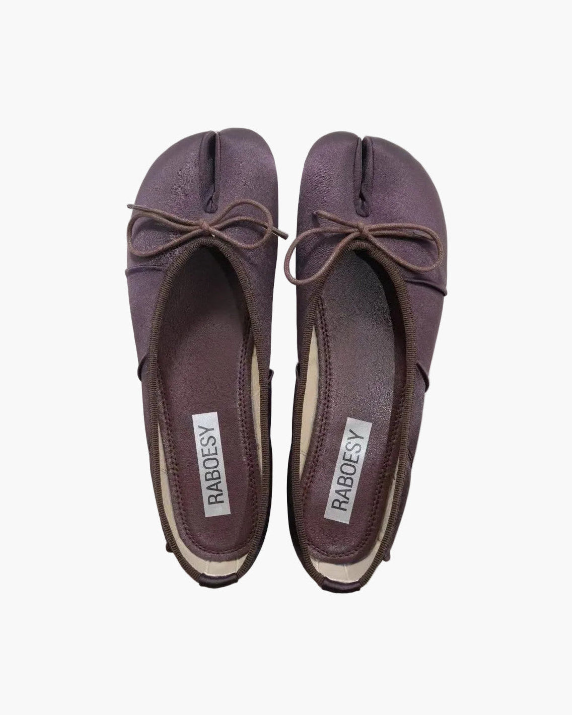 Satin Wrinkles Tabi Ballet Flats
