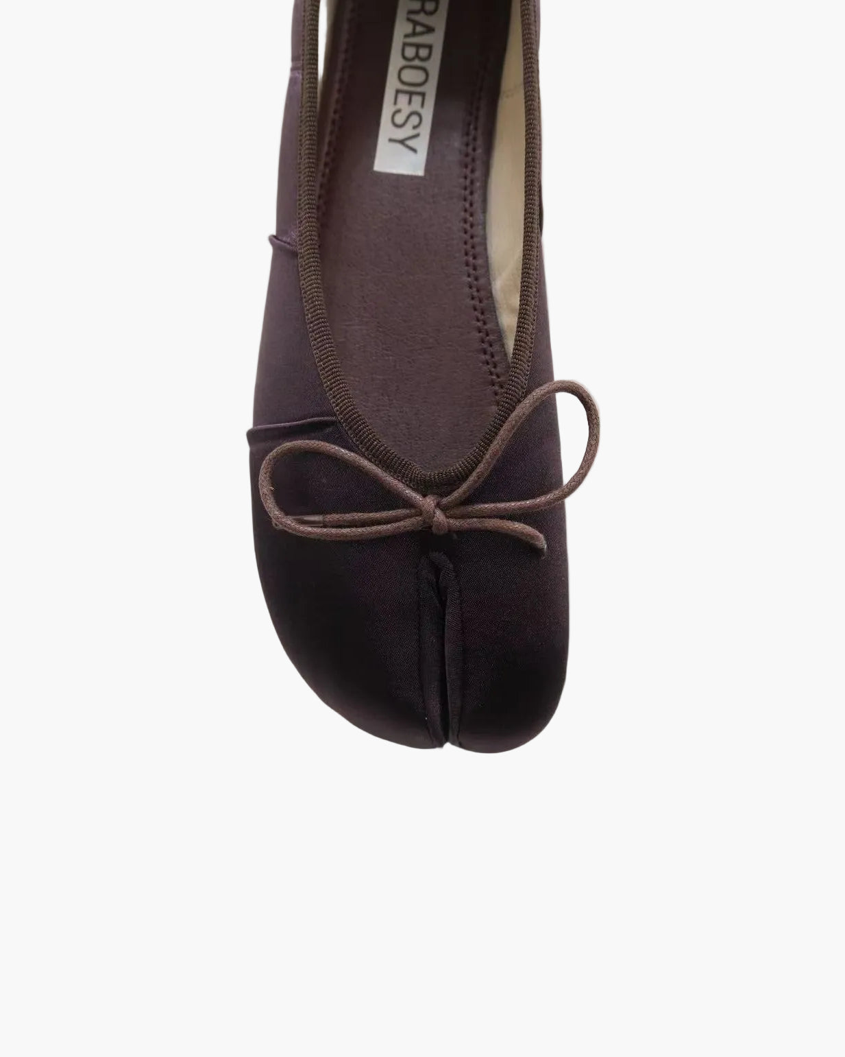 Satin Wrinkles Tabi Ballet Flats