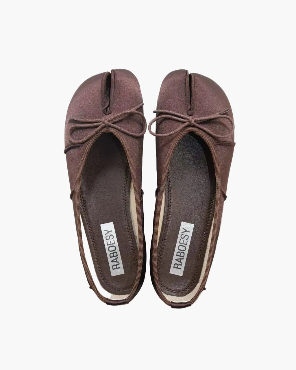 Satin Wrinkles Tabi Ballet Flats