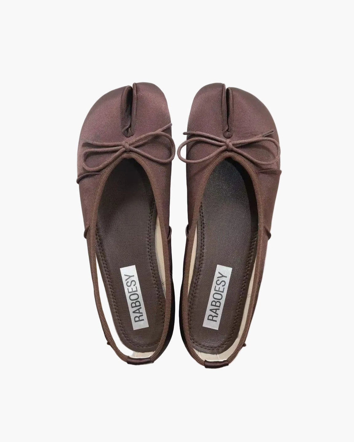 Satin Wrinkles Tabi Ballet Flats