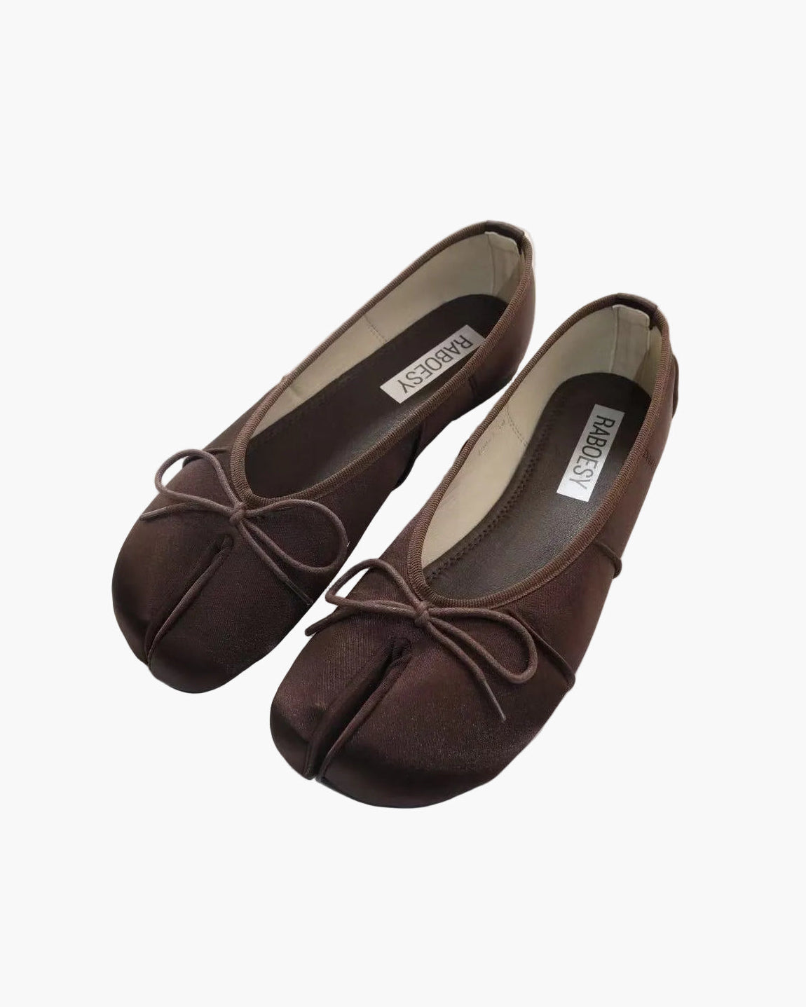 Satin Wrinkles Tabi Ballet Flats