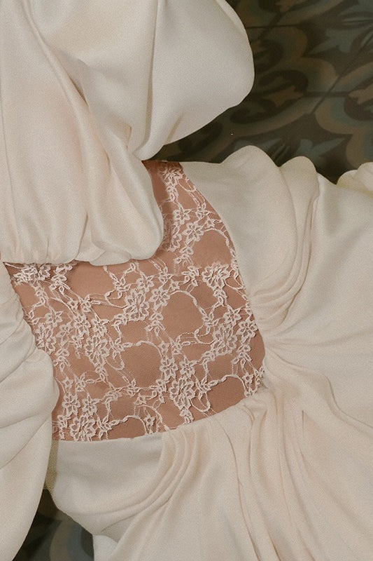 Lace Cutout Off Shoulder Maxi Dress