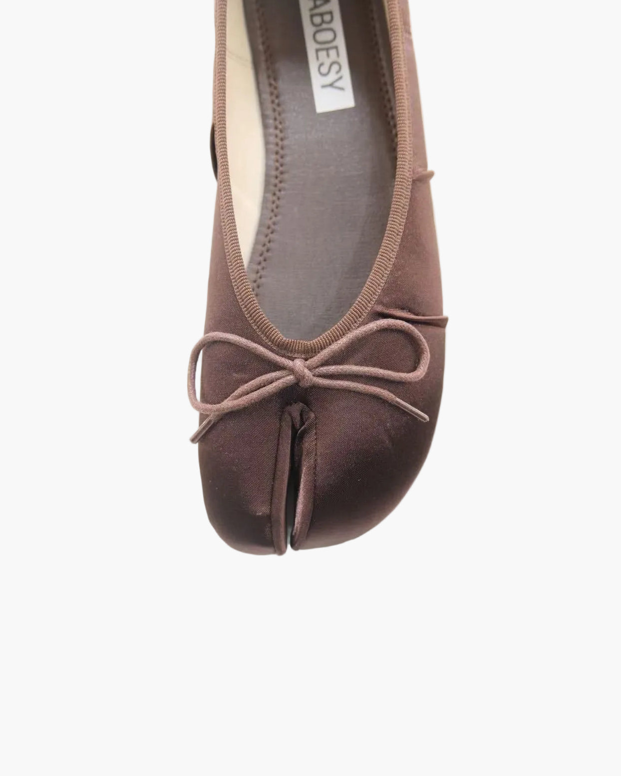 Satin Wrinkles Tabi Ballet Flats