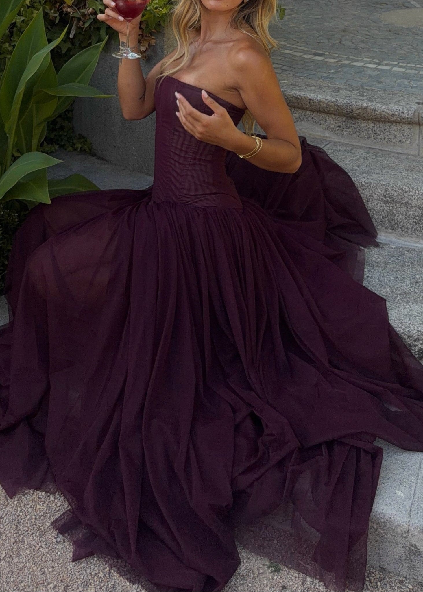 Strapless Corset Tulle Ball Gown