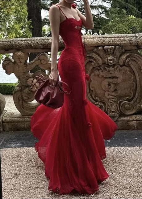 Corset Lace-Up Mermaid Gown With Gloves