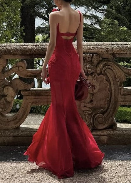 Corset Lace-Up Mermaid Gown With Gloves