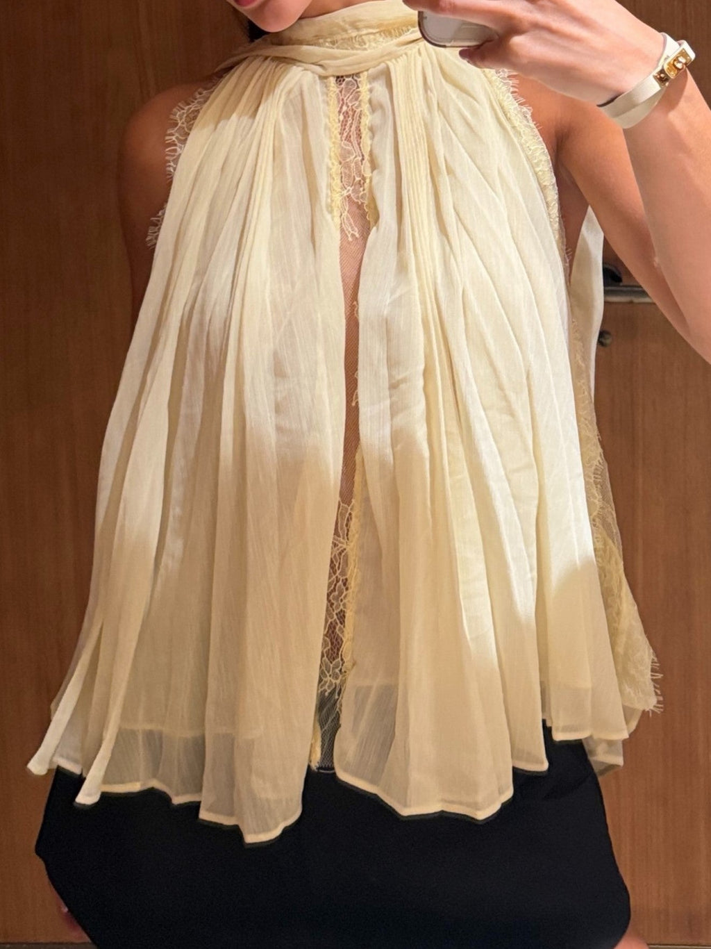 Frayed Edge Halter Neck Sleeveless Top