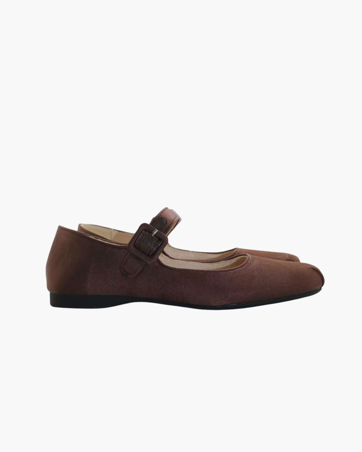Satin Square Toe Mary Jane Flats
