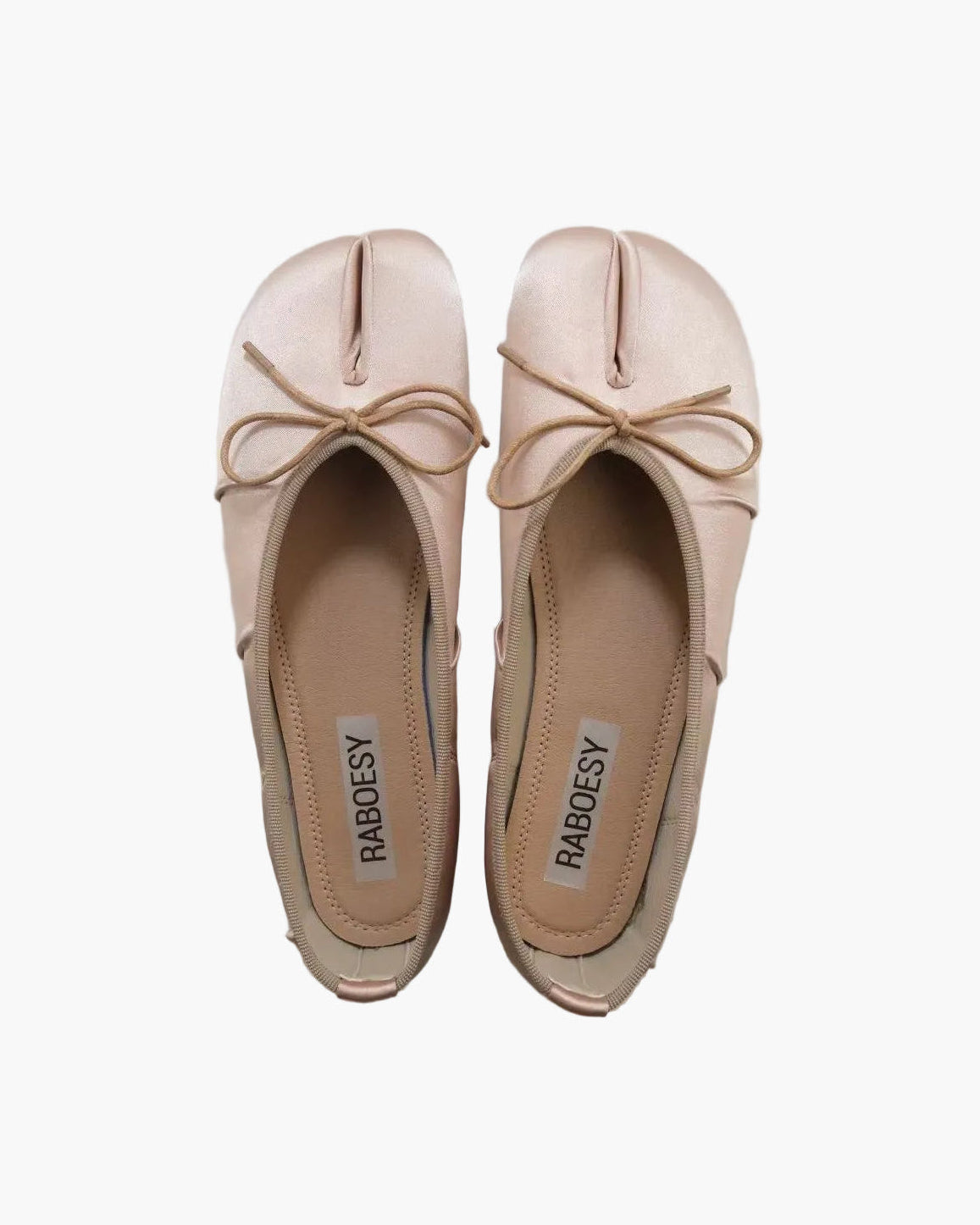 Satin Wrinkles Tabi Ballet Flats