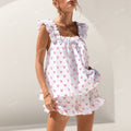 Colordate Sweetheart Dreams Pink Heart Print Short Tank Top Shorts Pajama Set