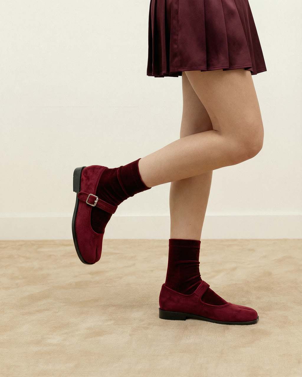 Suede Tabi Mary Jane Flats