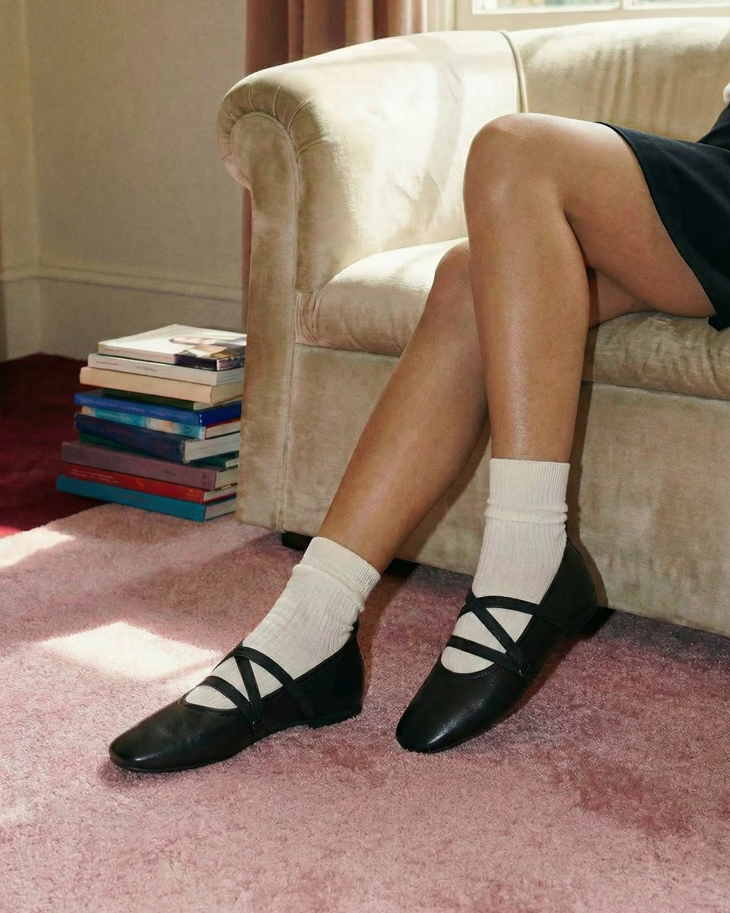 Cross Straps Foldable Ballet Flats