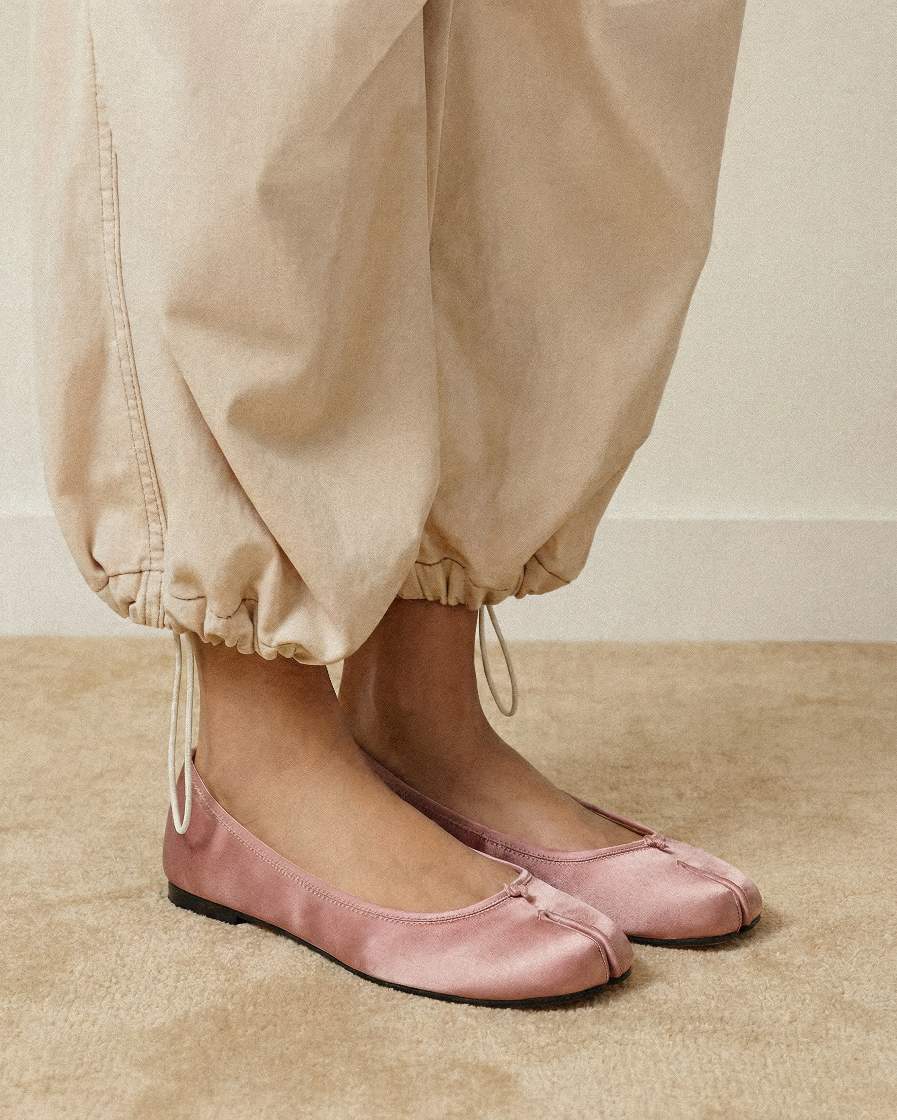 Satin Tabi Ballet Flats