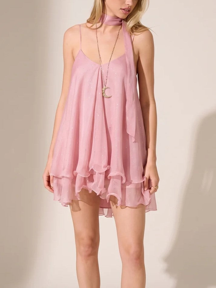 Chiffon Ruffle Mini Dress