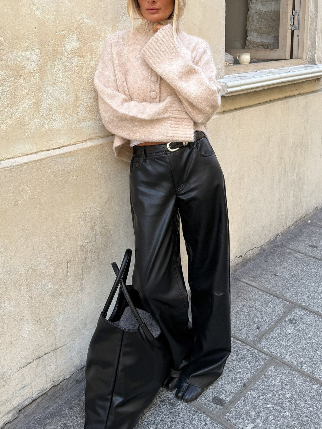 Cream Cropped Button Front Cardigan