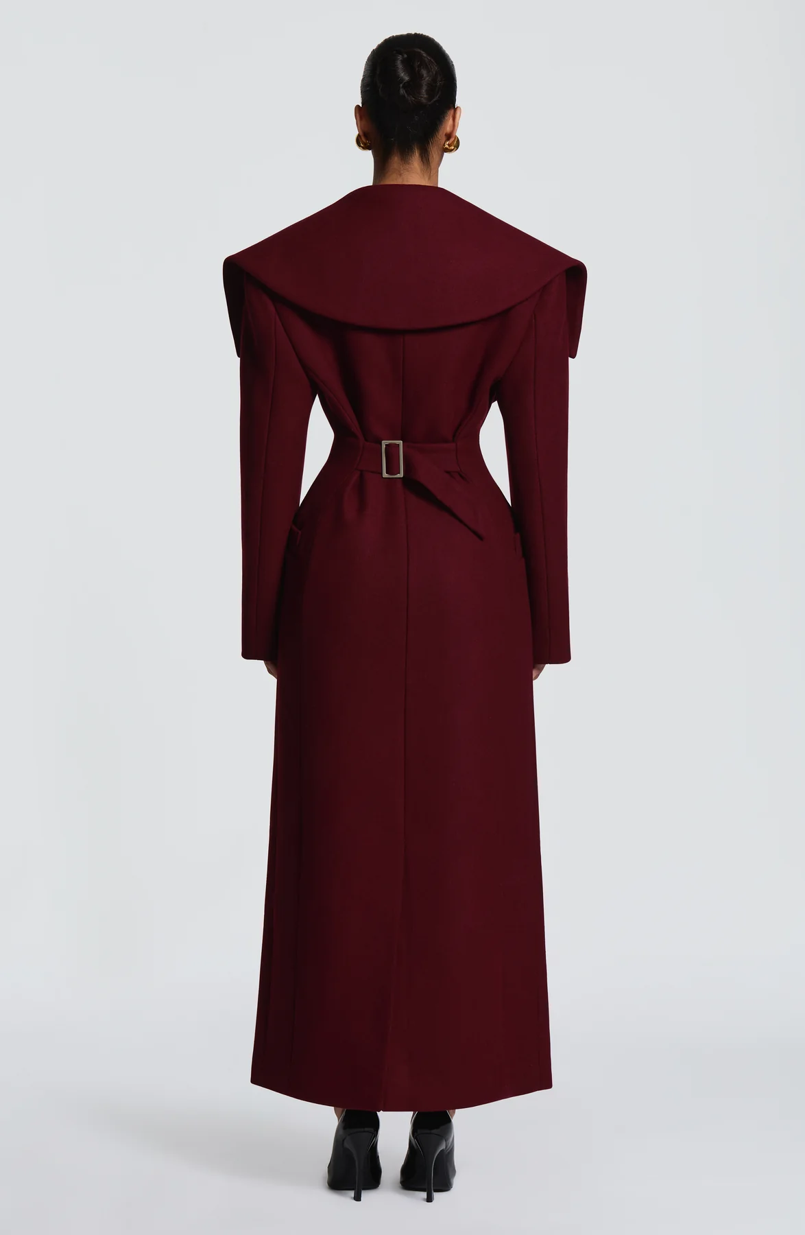 Burgundy Structured Coat Dress