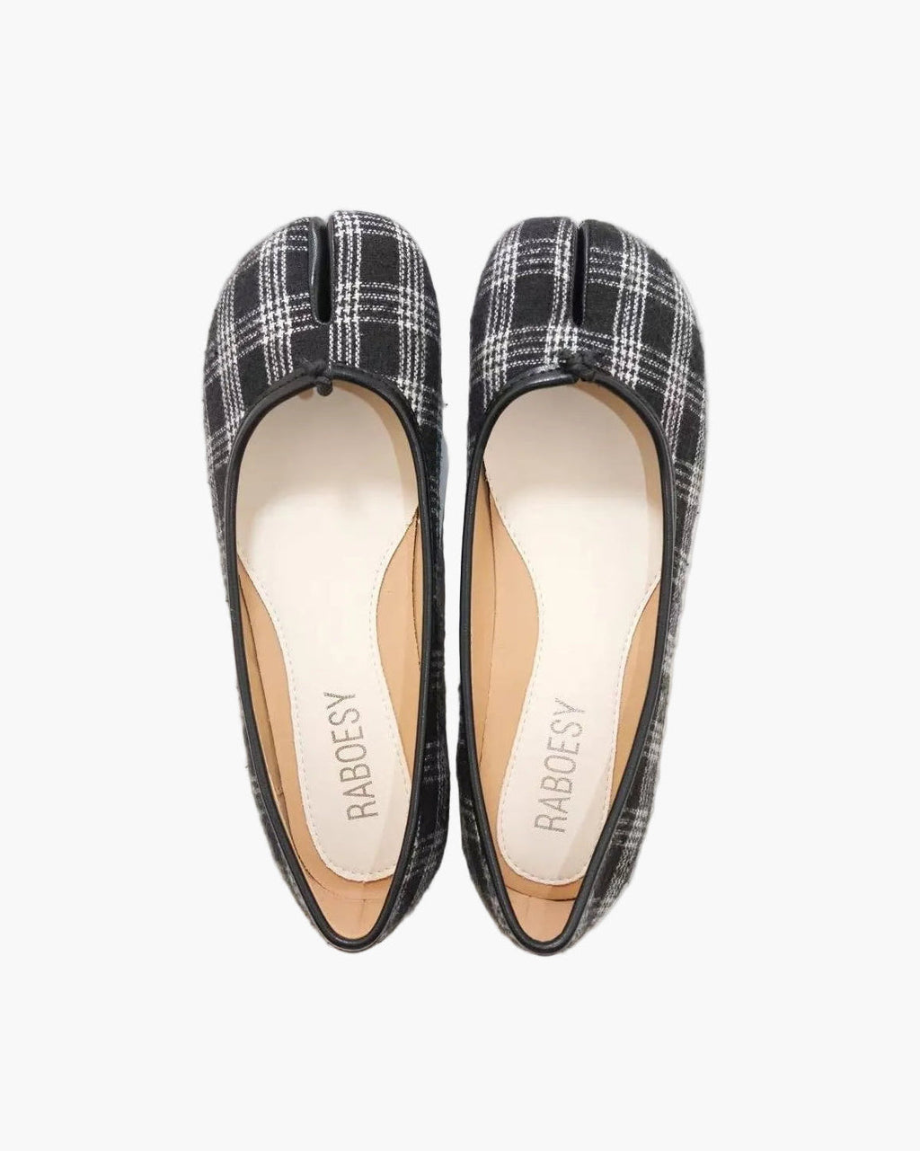 Plaid Tabi Ballet Flats
