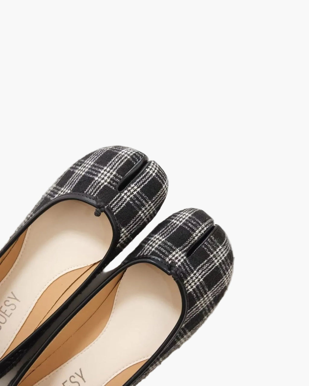 Plaid Tabi Ballet Flats