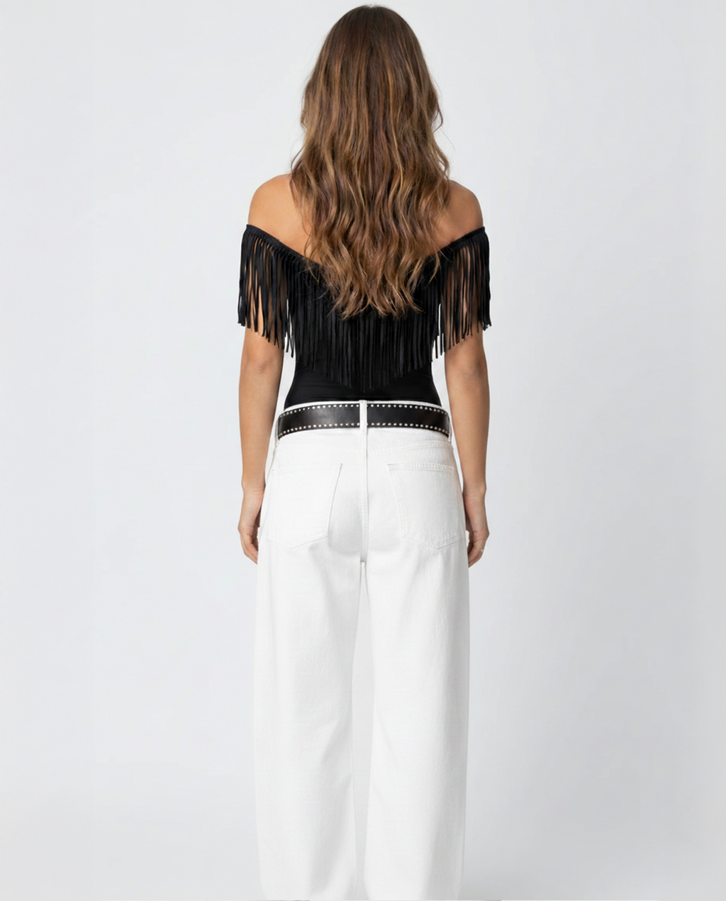 Luxe Black Fringe Top