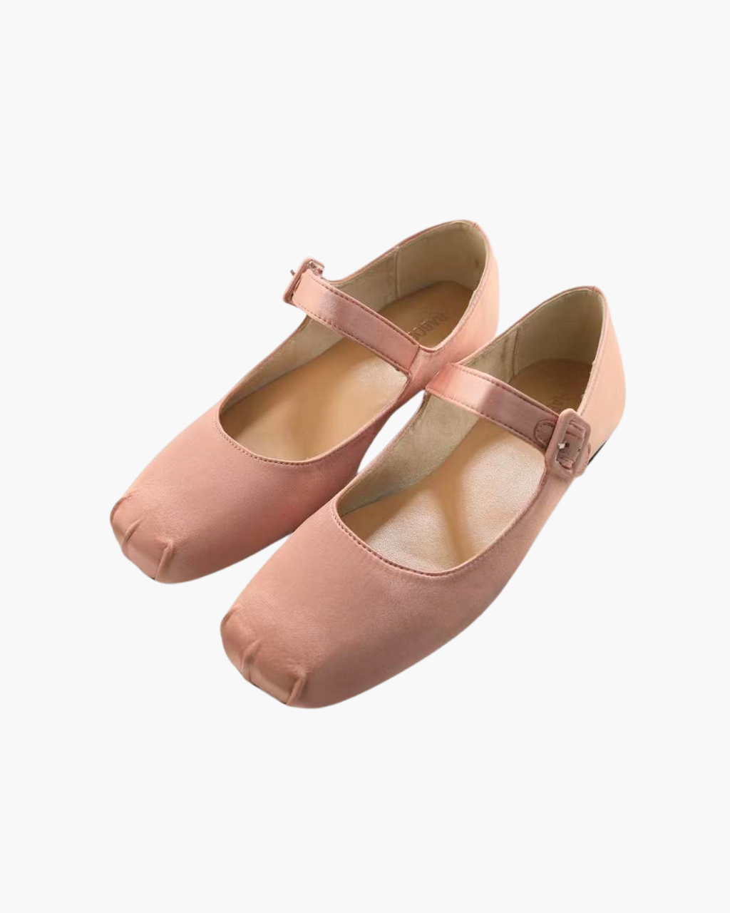 Satin Square Toe Mary Jane Flats