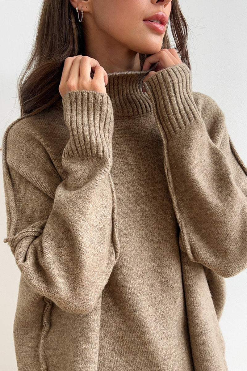 Oversized Turtleneck Sweater Wide Leg Pants Set