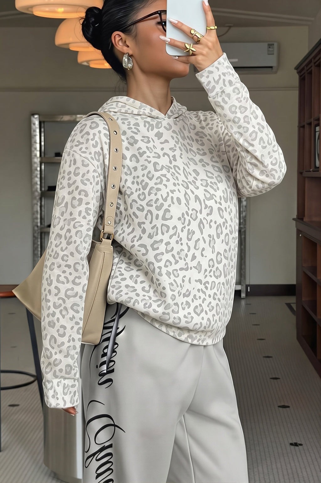 Leopard Print Casual Chic Hoodie
