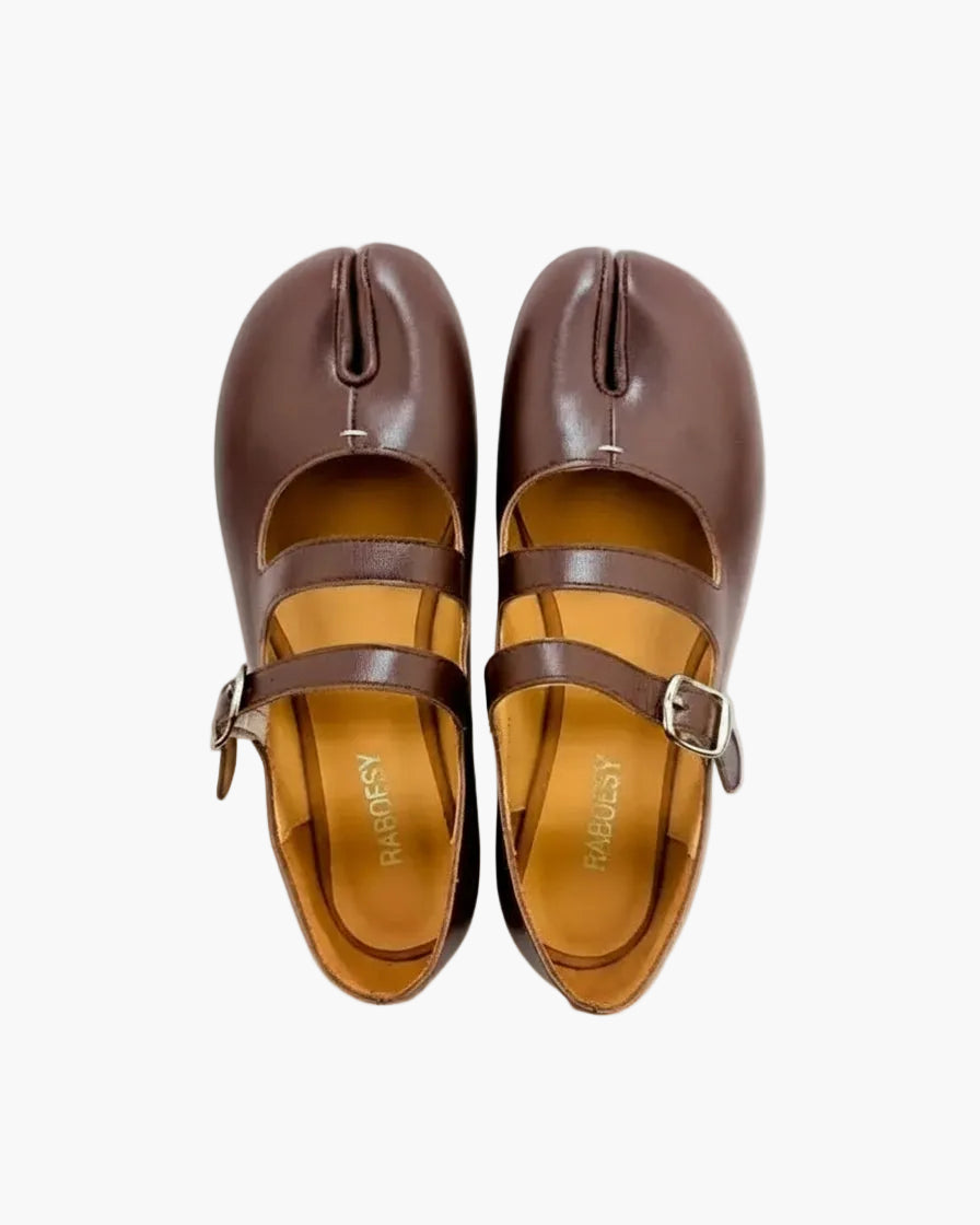 Double Straps Tabi Ballet Flats