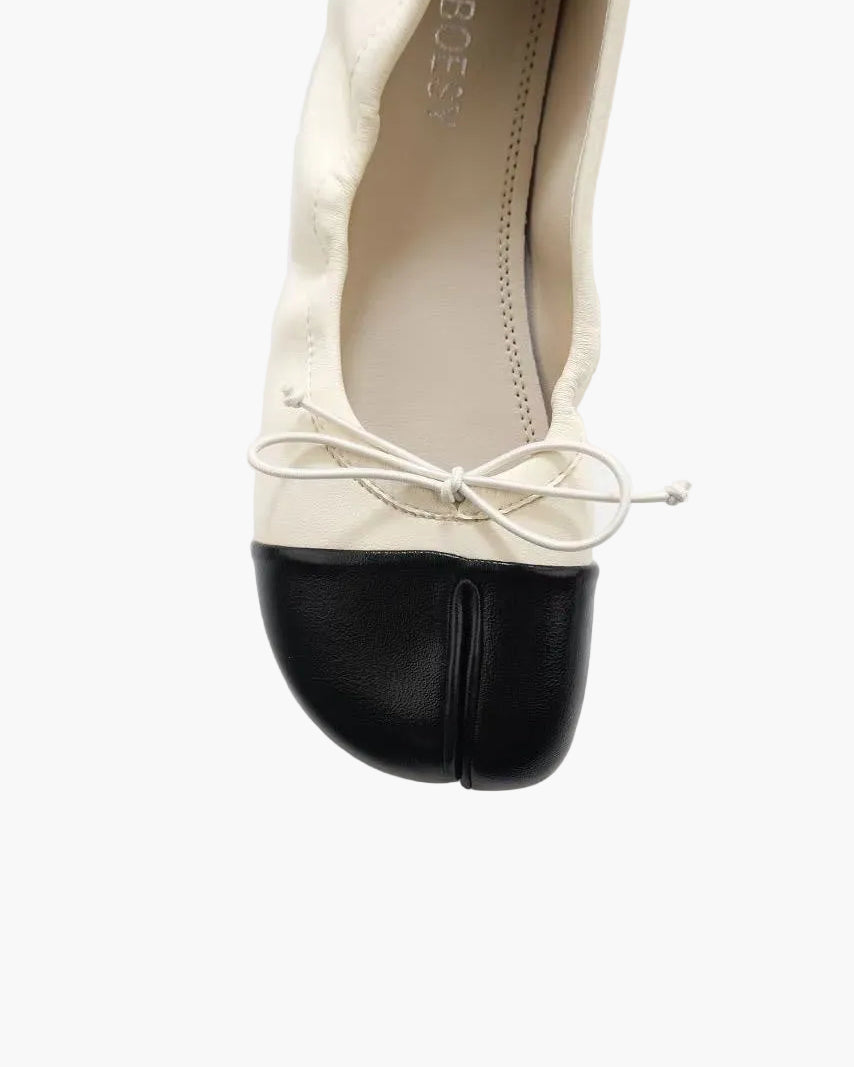 Foldable Color Block Tabi Flats