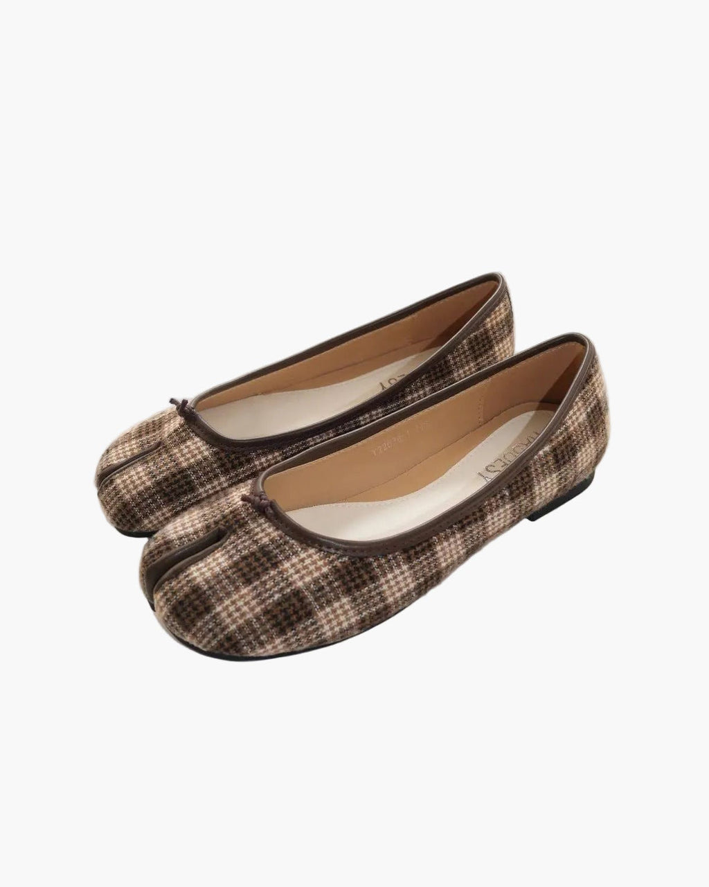 Plaid Tabi Ballet Flats