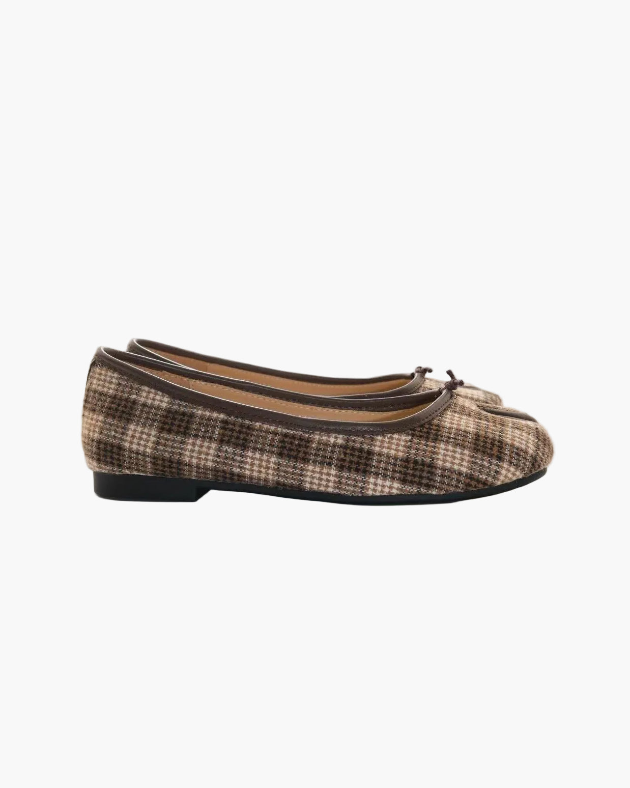 Plaid Tabi Ballet Flats