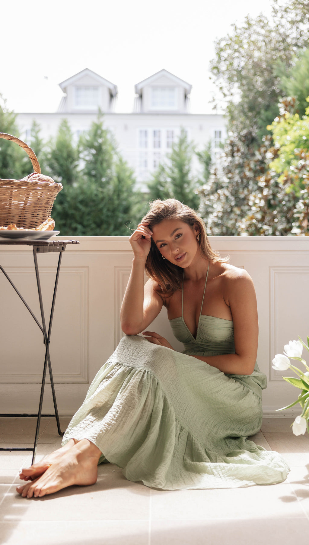 Breeana Maxi Dress (Sage)