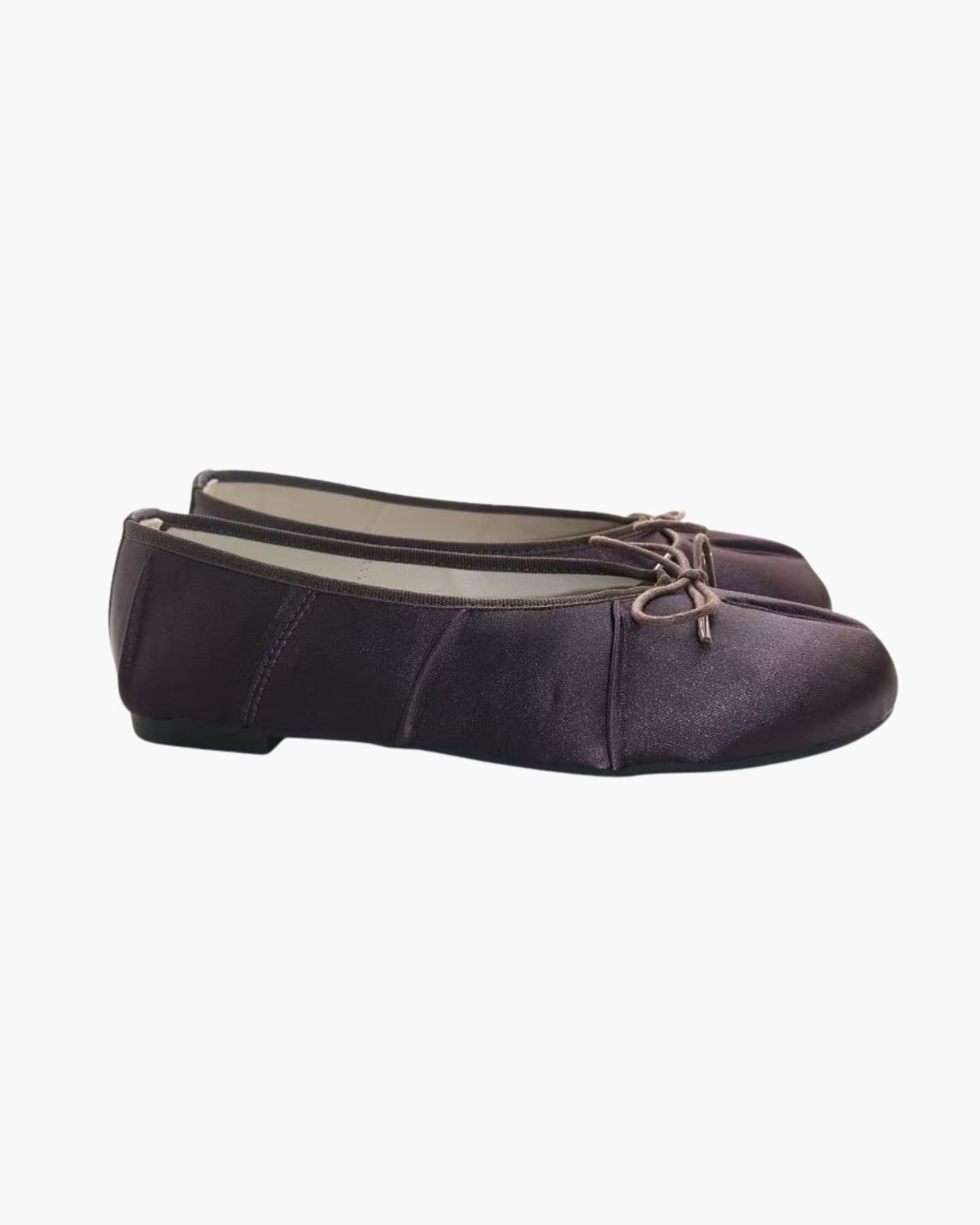 Satin Wrinkles Tabi Ballet Flats