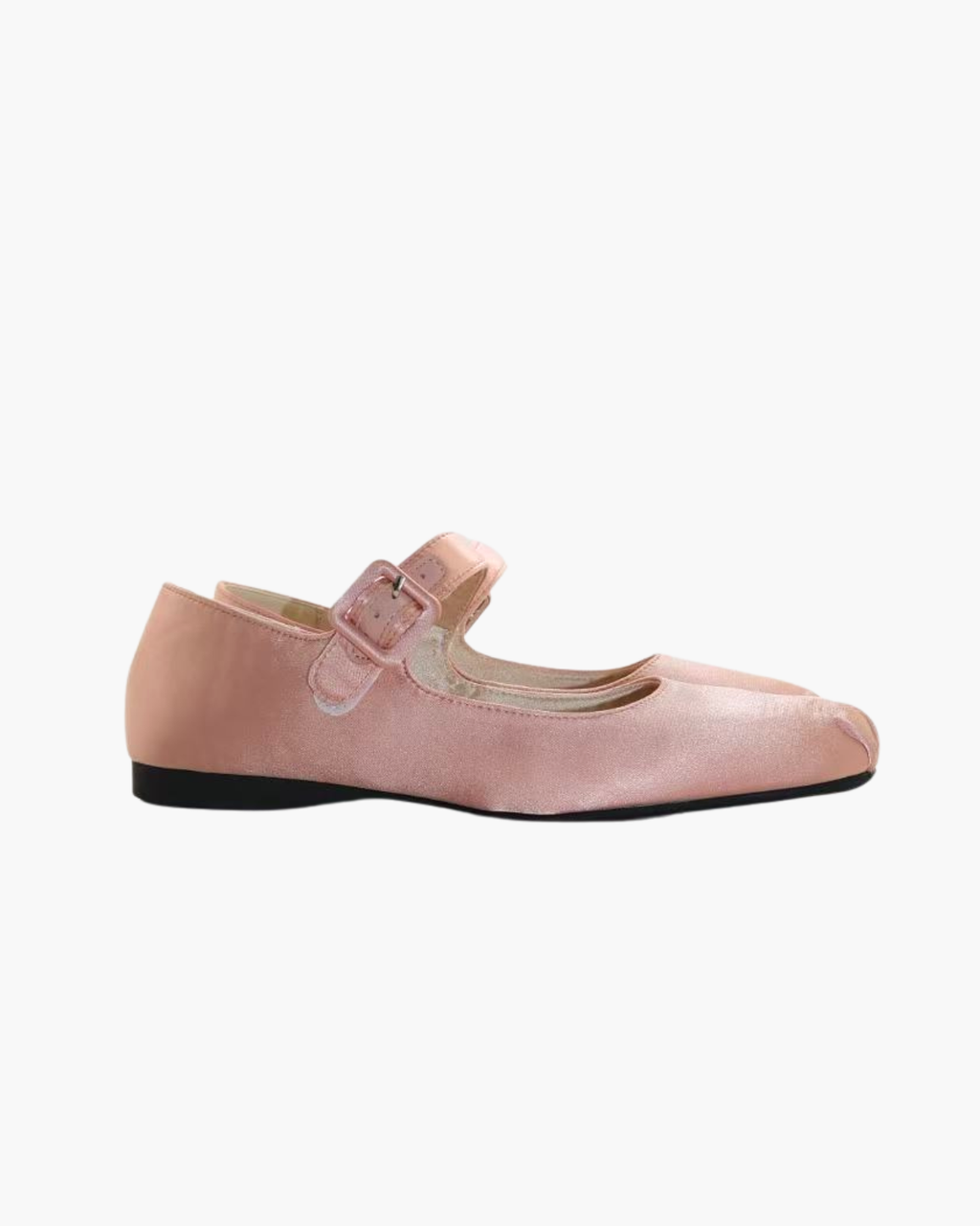 Satin Square Toe Mary Jane Flats