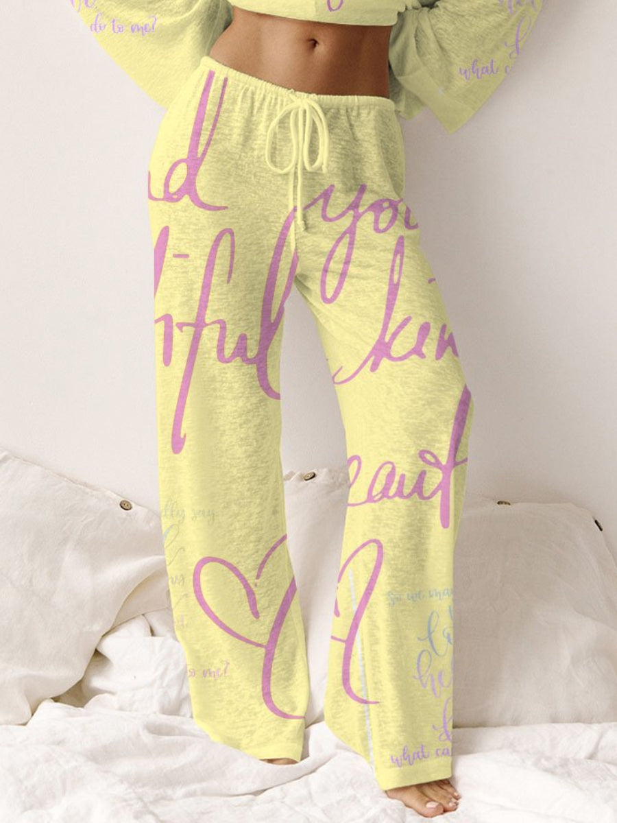 Women's Pink Long Sleeve Cotton Homewear Set