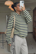 Striped Colorblock Pullover Hoodie