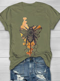 Honey Bee Printed Women's Crew Neck T-shirt